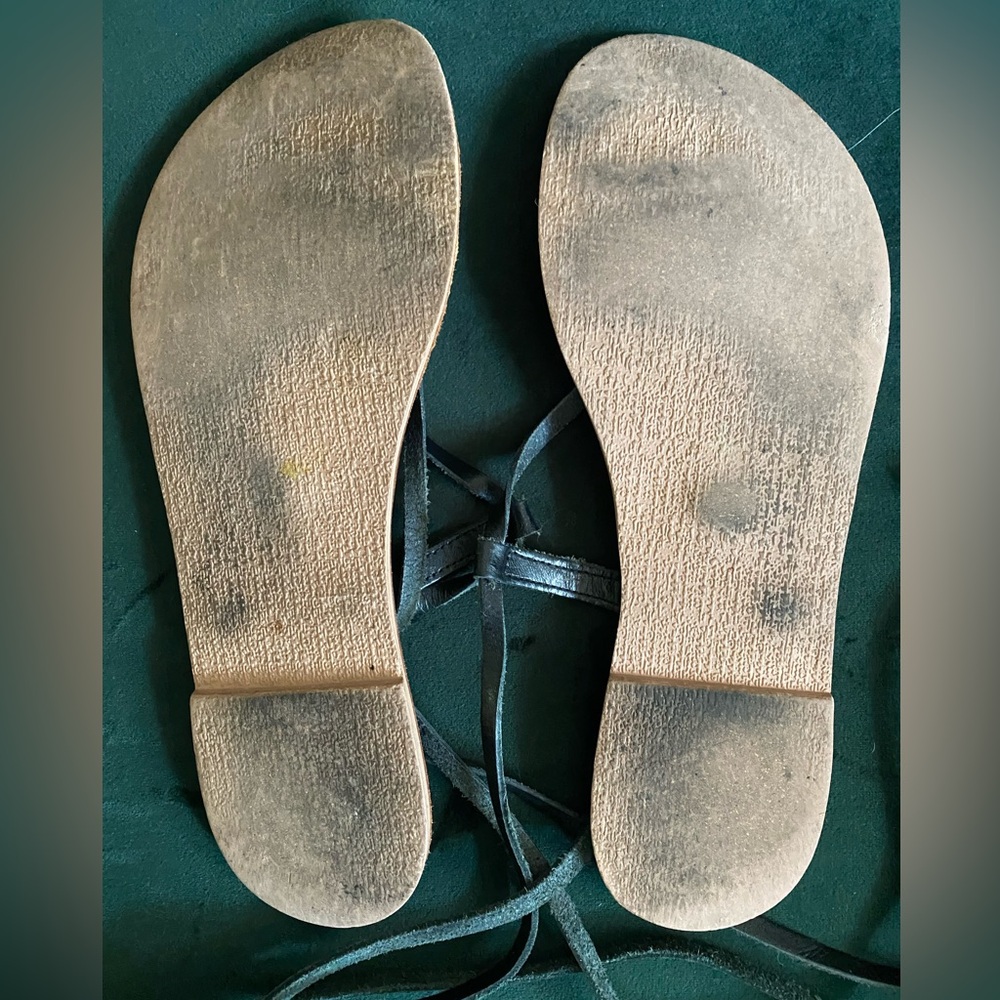 Women's Ecote Strappy leather Sandals - one Black pair/one Tan pair. Two for $18 - Picture 4 of 8